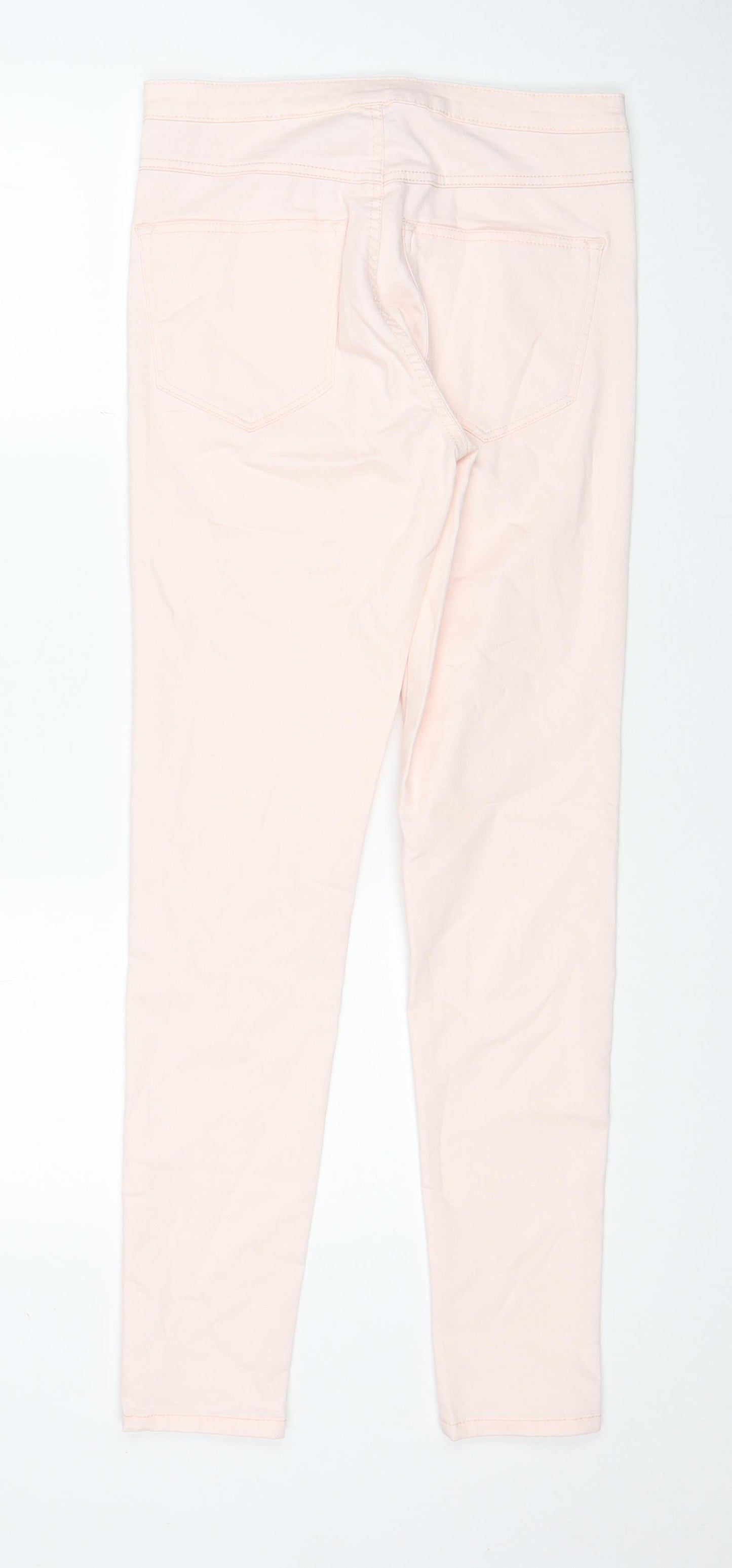 Divided by H&M Womens Pink Cotton Skinny Jeans Size 12 Regular Zip