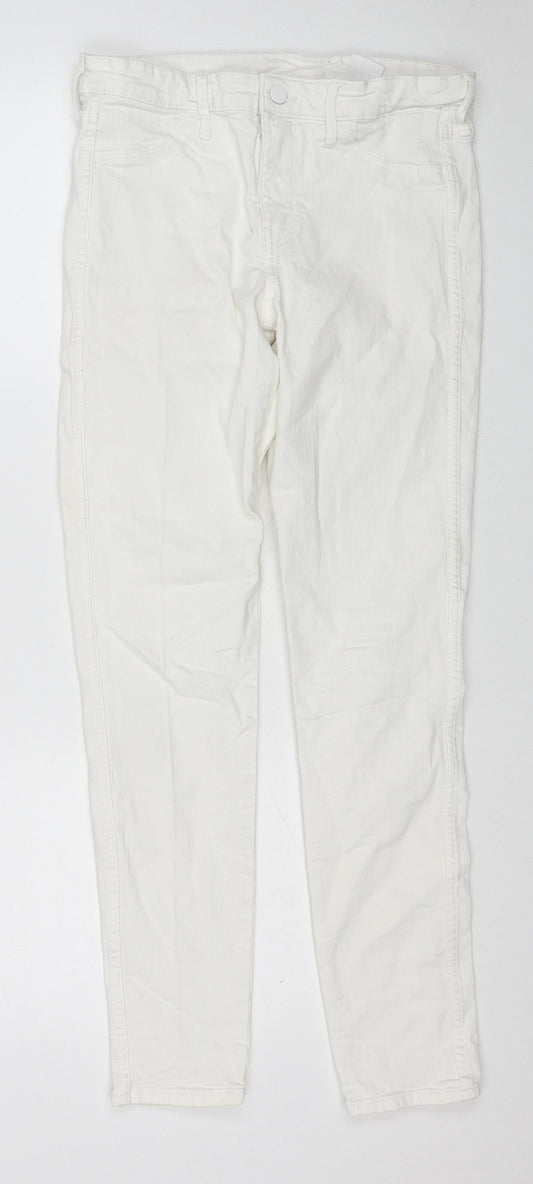 Womens UK Size 28 H&M Regular Fit Skinny White Jeans