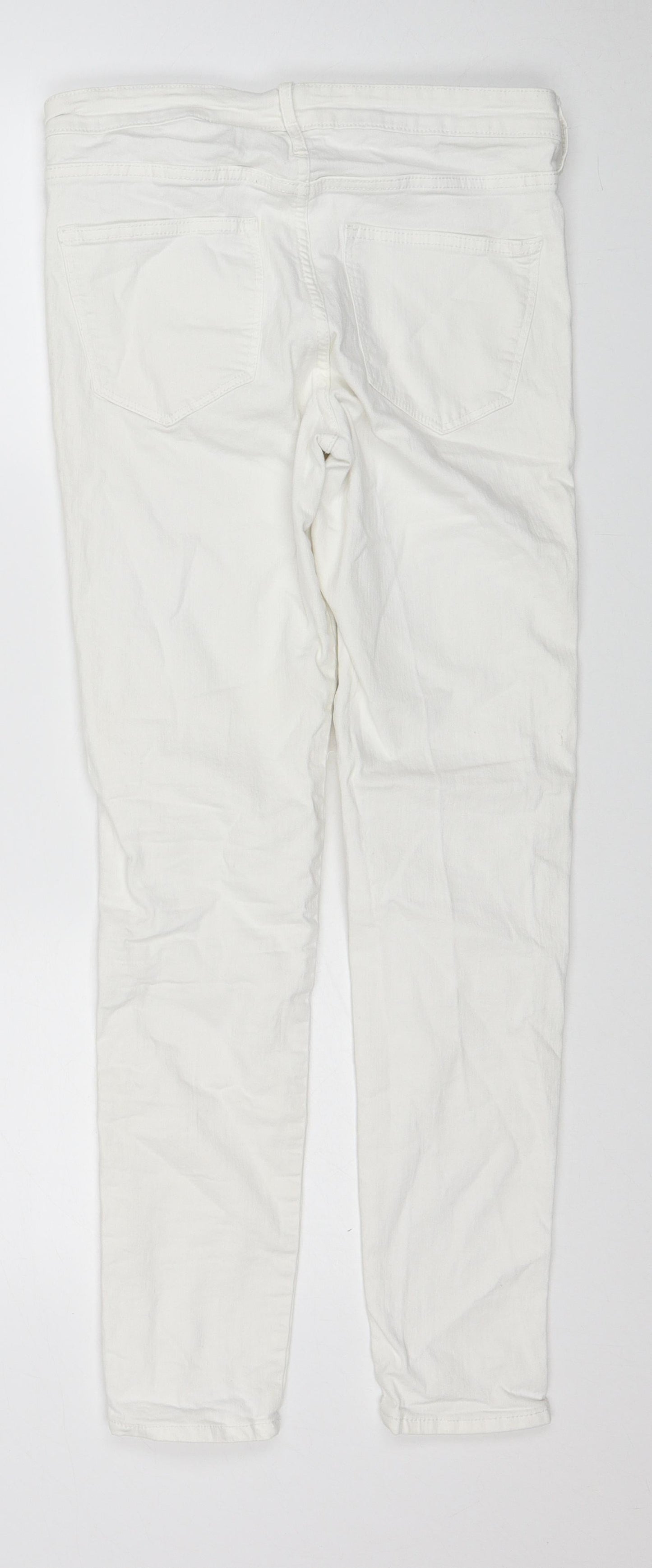 Womens UK Size 28 H&M Regular Fit Skinny White Jeans