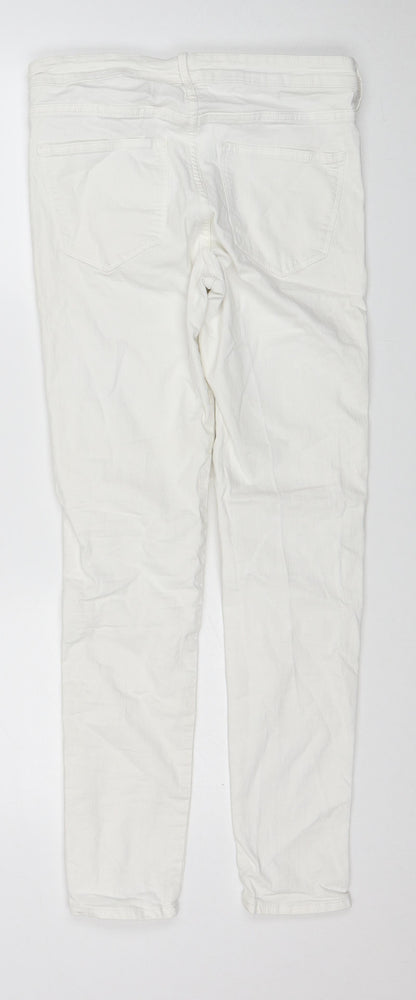 Womens UK Size 28 H&M Regular Fit Skinny White Jeans