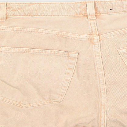 Monki Womens Orange Cotton Cut-Off Shorts Size 27 in Regular Zip