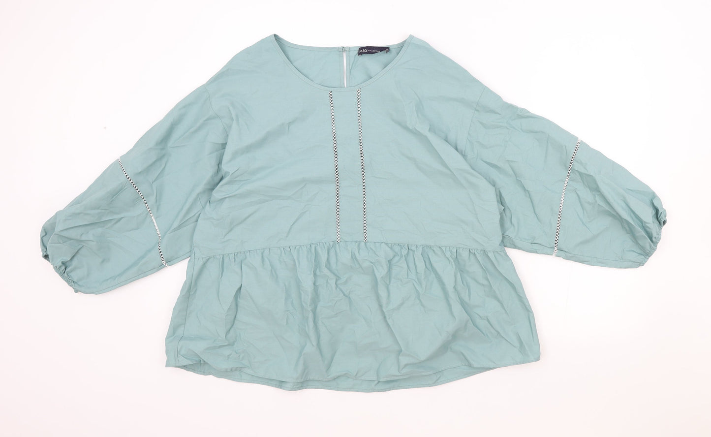 Womens UK Size 14 Marks and Spencer Blue Basic Blouse