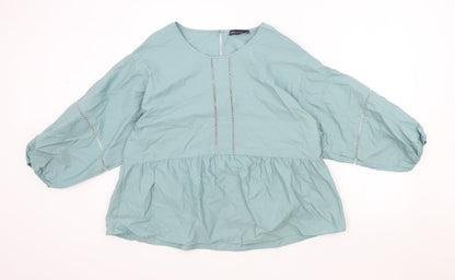 Womens UK Size 14 Marks and Spencer Blue Basic Blouse