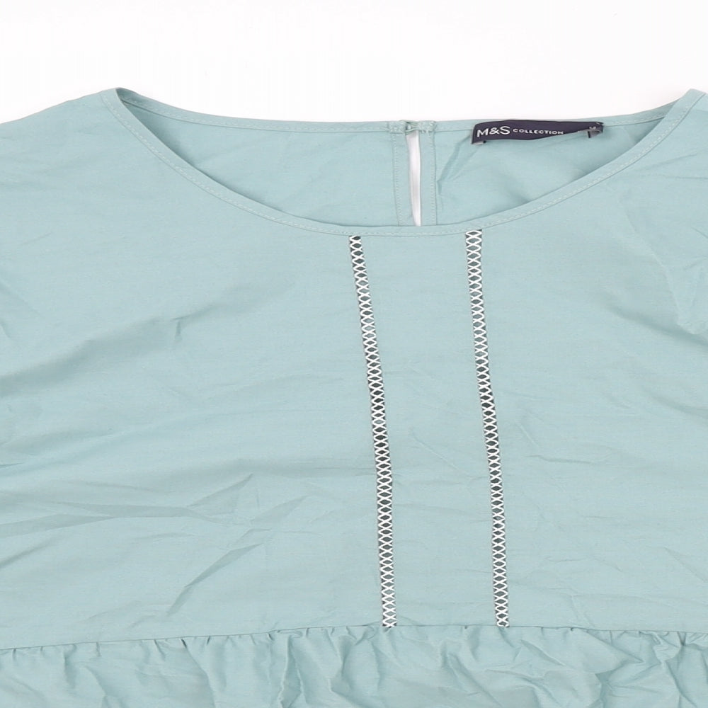 Womens UK Size 14 Marks and Spencer Blue Basic Blouse