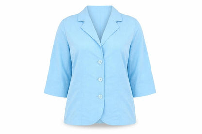 Fabiani Womens Blue Polyester Basic Button-Up Size 14 Collared