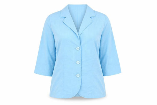 Fabiani Womens Blue Polyester Basic Button-Up Size 14 Collared