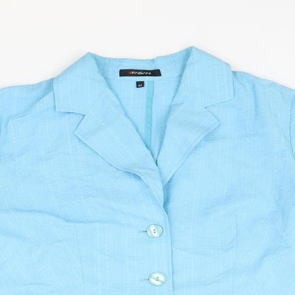 Fabiani Womens Blue Polyester Basic Button-Up Size 14 Collared