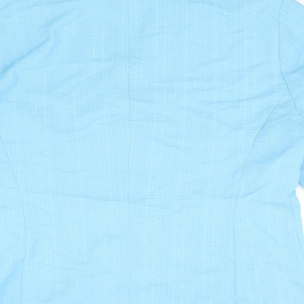 Fabiani Womens Blue Polyester Basic Button-Up Size 14 Collared