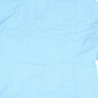 Fabiani Womens Blue Polyester Basic Button-Up Size 14 Collared