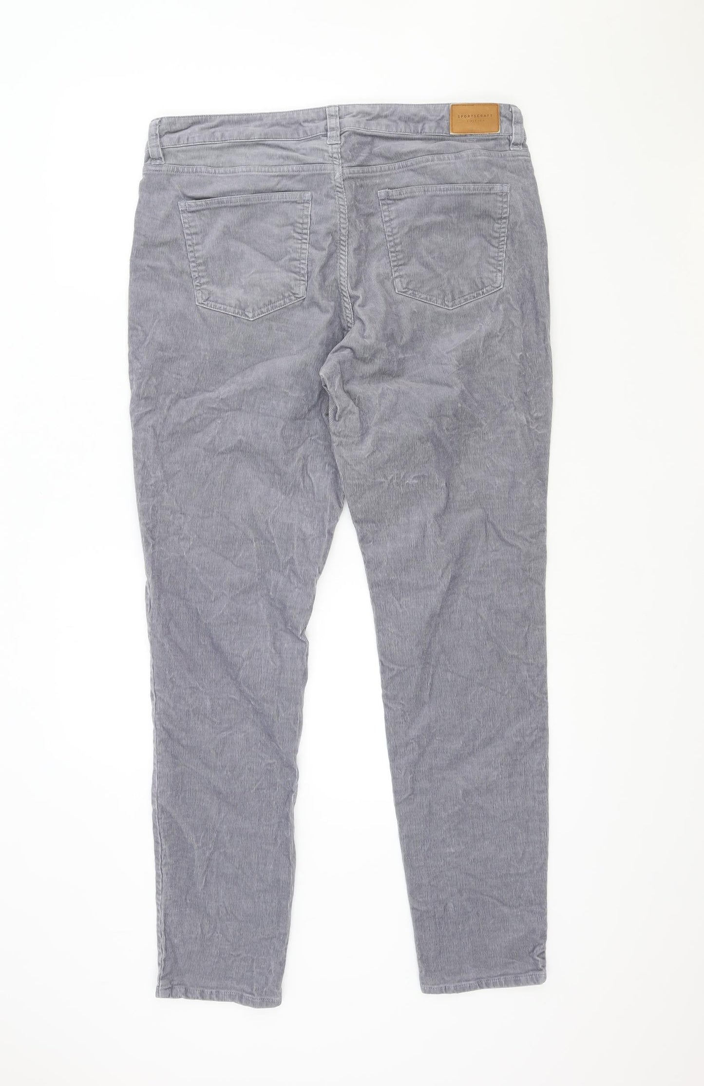 Sportscraft Womens Grey Polyester Skinny Jeans Size 14 Regular Zip