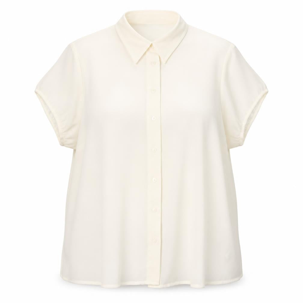 Essence Womens White Viscose Basic Button-Up Size 20 Collared