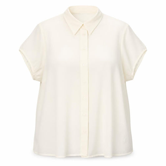 Essence Womens White Viscose Basic Button-Up Size 20 Collared