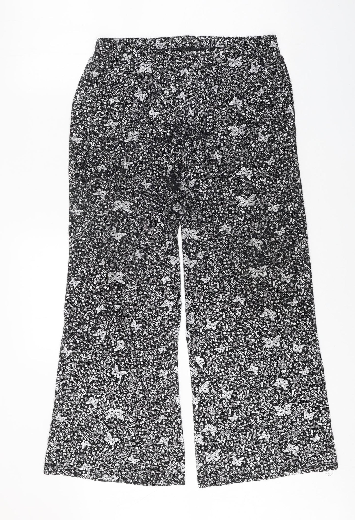 Womens UK Size 29 Preworn Regular Fit  Black Trousers