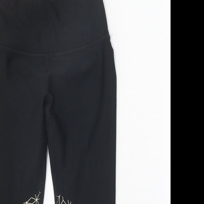 RBX Womens Black Geometric Polyester Cropped Leggings Size XS Regular Pullover