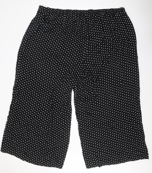 essence Womens Black Polka Dot Viscose Trousers Size 32 Regular