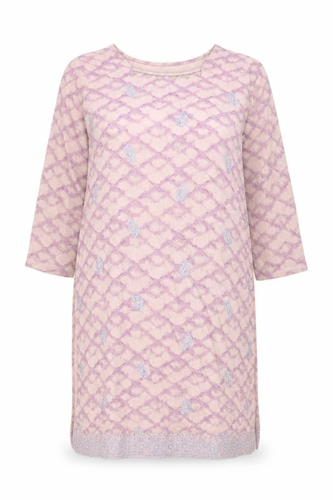 Preworn Womens Pink Geometric Polyester Shift One Size Square Neck Pullover