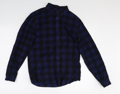 Mens UK Size S Marks and Spencer Blue  Button-Up Long Sleeve Casual Shirt