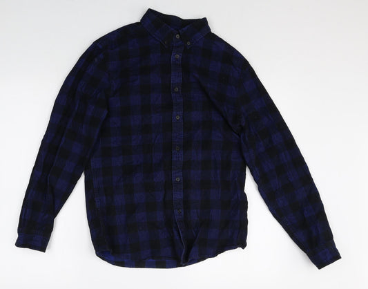 Mens UK Size S Marks and Spencer Blue  Button-Up Long Sleeve Casual Shirt
