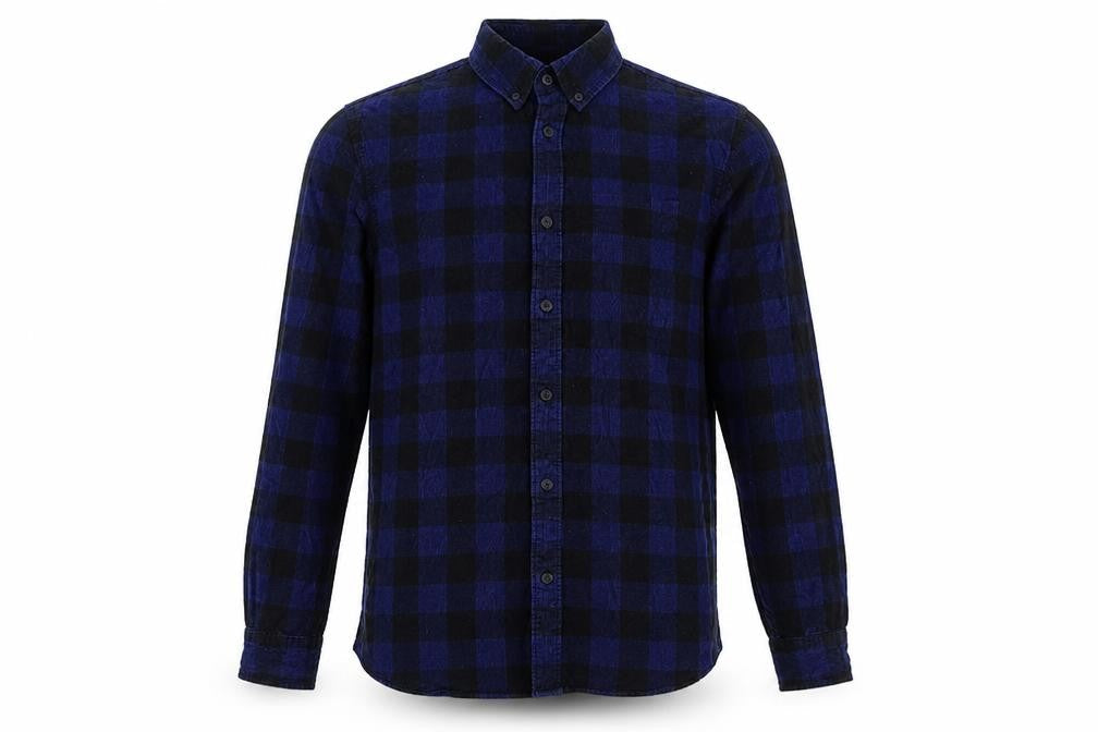 Mens UK Size S Marks and Spencer Blue  Button-Up Long Sleeve Casual Shirt