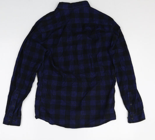 Mens UK Size S Marks and Spencer Blue  Button-Up Long Sleeve Casual Shirt