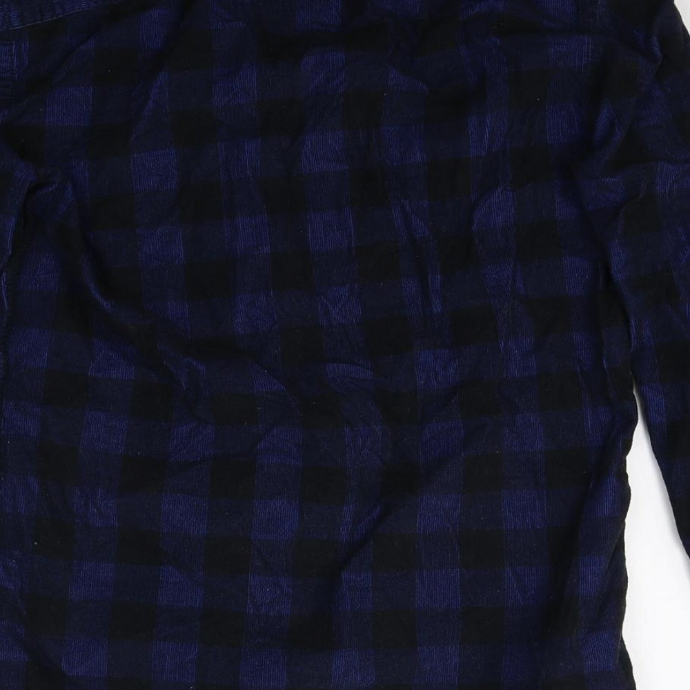 Mens UK Size S Marks and Spencer Blue  Button-Up Long Sleeve Casual Shirt