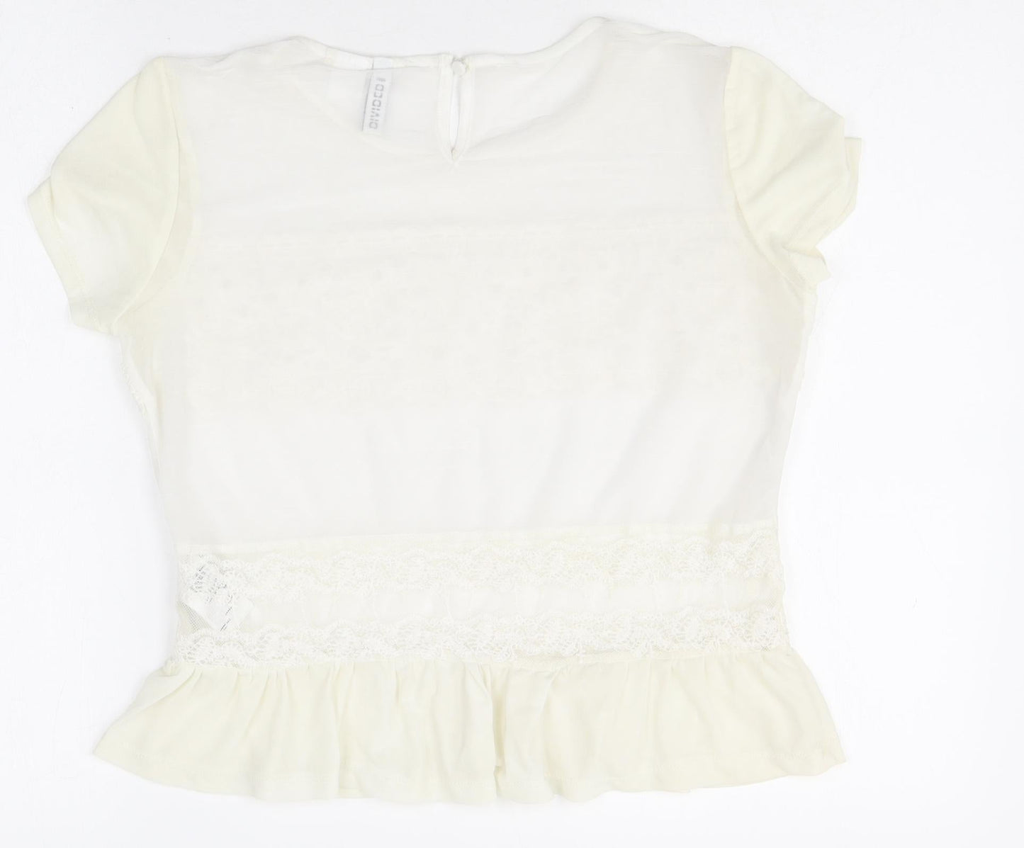 Womens UK Size 10 Divided Ivory Basic T-Shirt