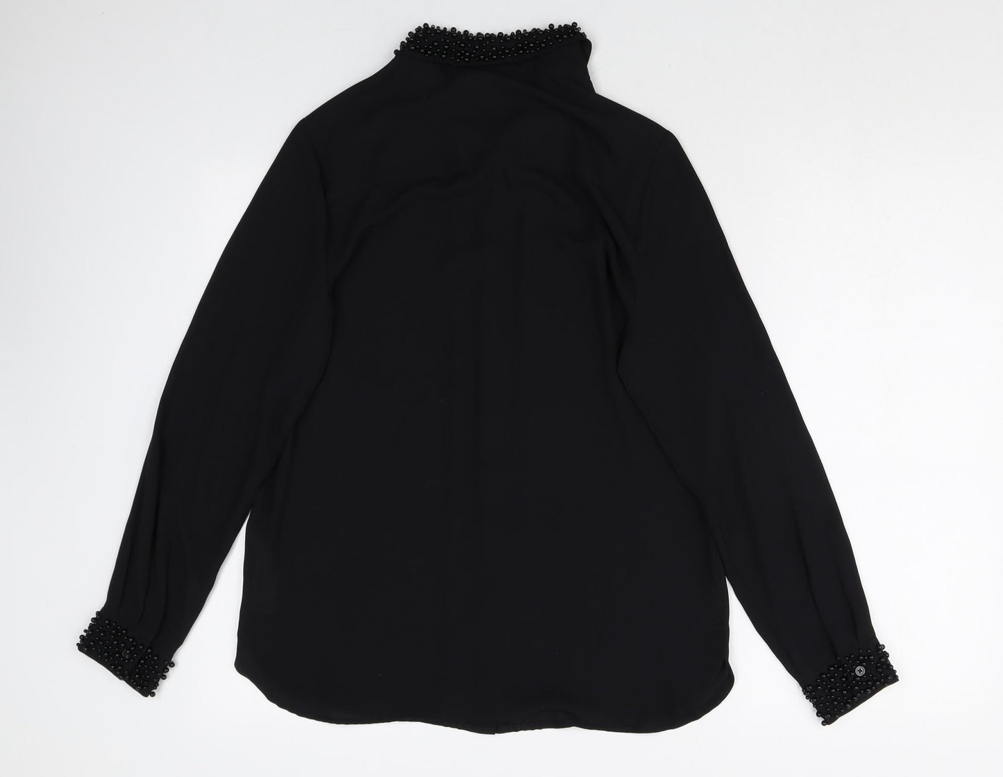 Womens UK Size 8 Wallis Black Basic Button-Up