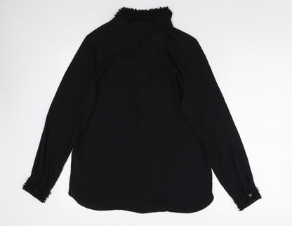 Womens UK Size 8 Wallis Black Basic Button-Up