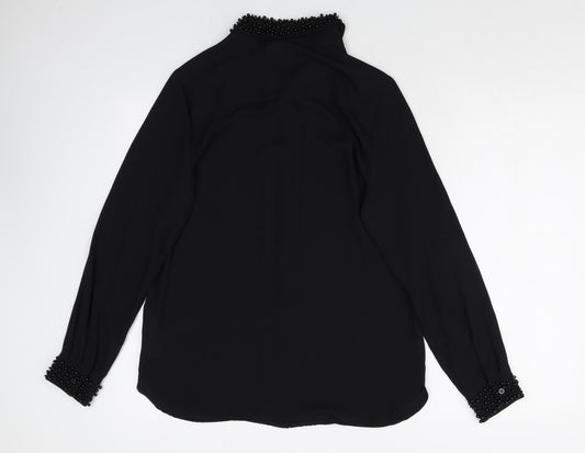 Womens UK Size 8 Wallis Black Basic Button-Up