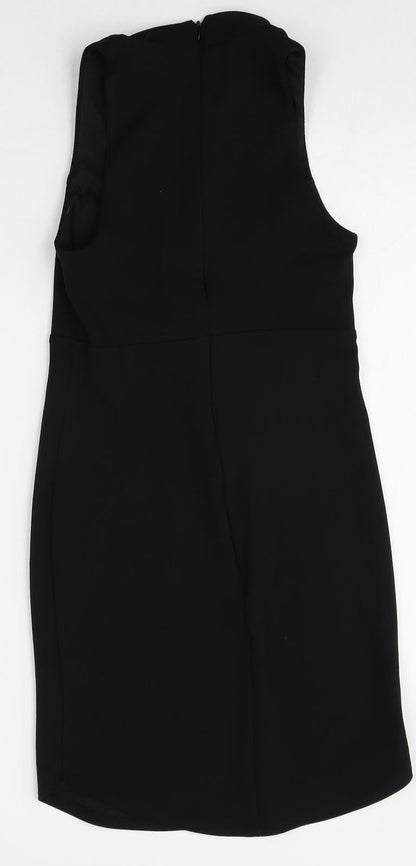 New Look Womens Black Polyester Shift Size 8 Halter Zip - Keyhole Front