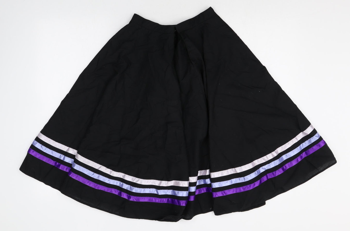 Plume Girls Black Striped Cotton Swing Skirt Size 2-3 Years Regular Hook & Loop