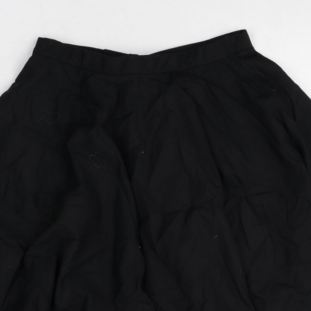 Plume Girls Black Striped Cotton Swing Skirt Size 2-3 Years Regular Hook & Loop