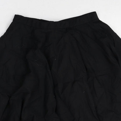 Plume Girls Black Striped Cotton Swing Skirt Size 2-3 Years Regular Hook & Loop