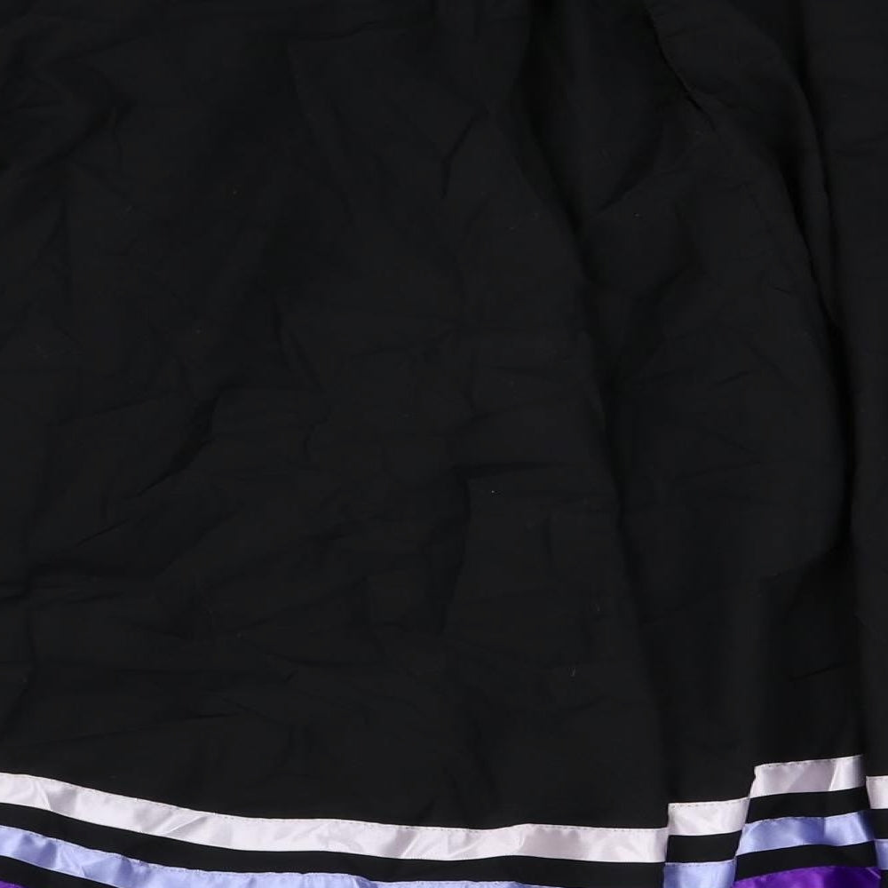 Plume Girls Black Striped Cotton Swing Skirt Size 2-3 Years Regular Hook & Loop