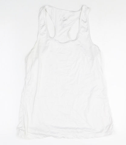 Preworn Womens White Polyester Basic Tank Size L Scoop Neck Pullover - Racerback