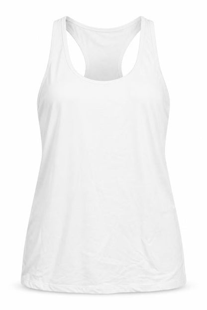 Preworn Womens White Polyester Basic Tank Size L Scoop Neck Pullover - Racerback
