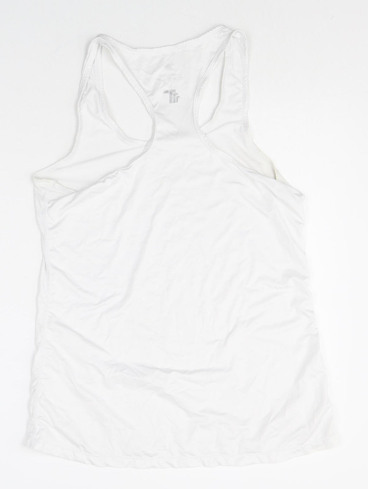 Preworn Womens White Polyester Basic Tank Size L Scoop Neck Pullover - Racerback