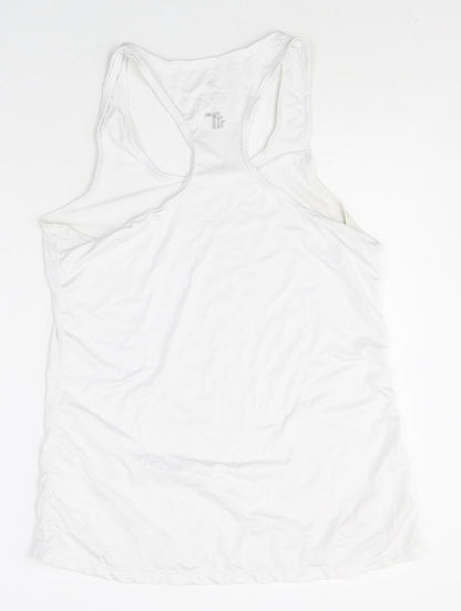 Preworn Womens White Polyester Basic Tank Size L Scoop Neck Pullover - Racerback