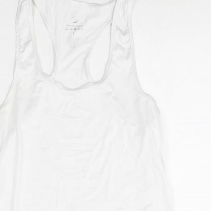 Preworn Womens White Polyester Basic Tank Size L Scoop Neck Pullover - Racerback