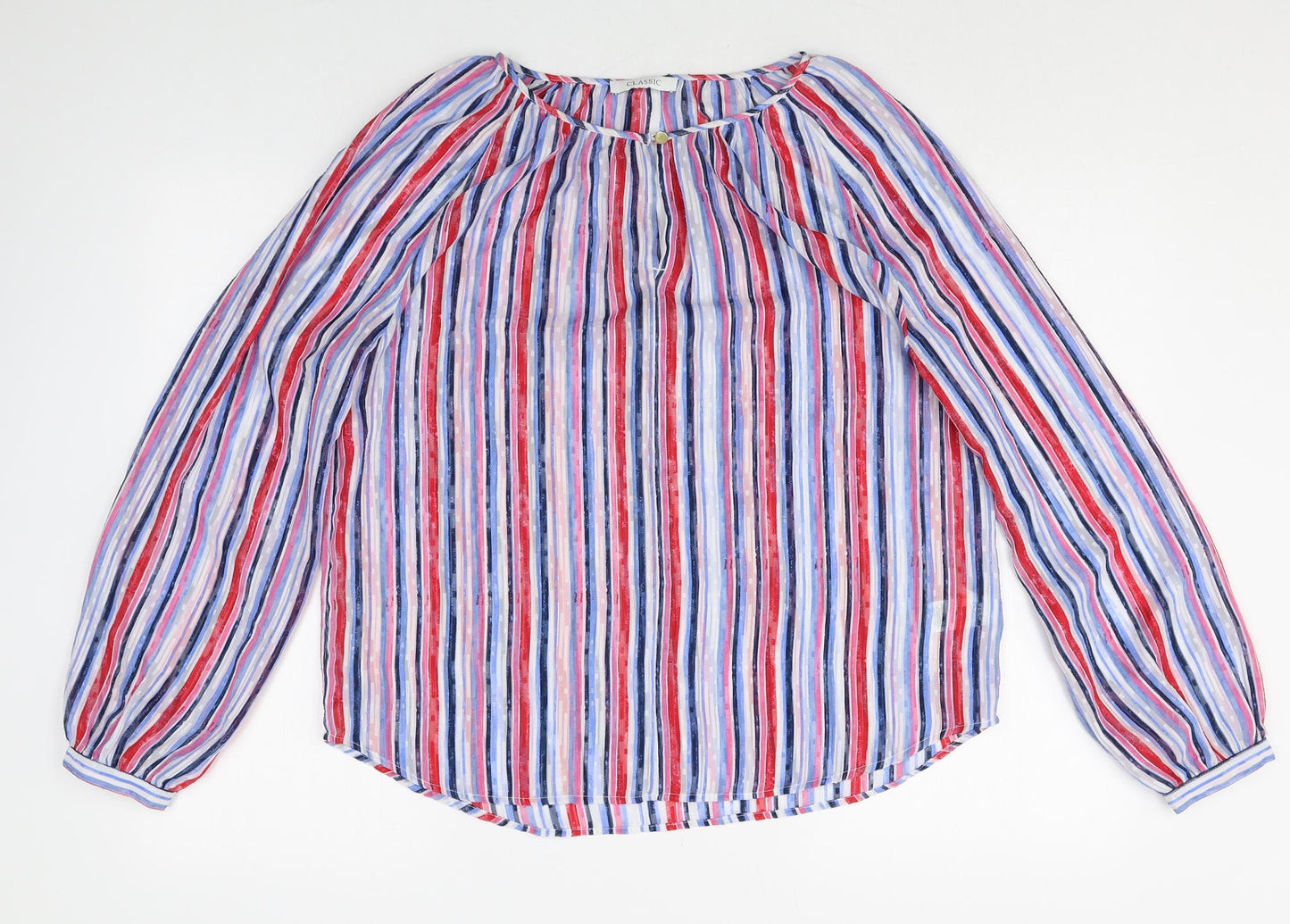 Womens UK Size 12 Classic Multicoloured Basic Blouse