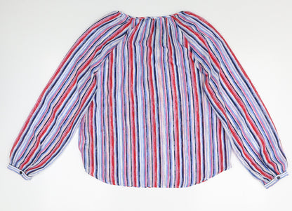 Womens UK Size 12 Classic Multicoloured Basic Blouse