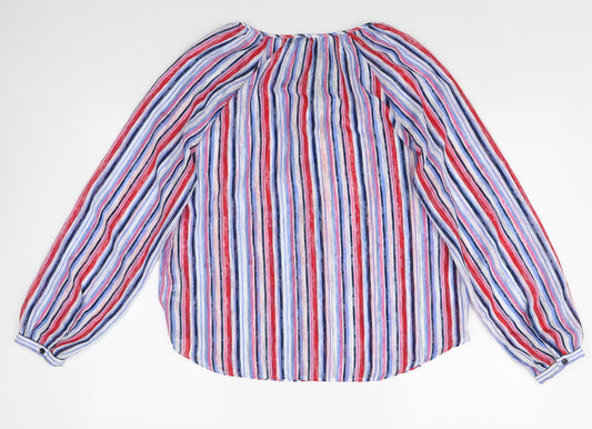Womens UK Size 12 Classic Multicoloured Basic Blouse