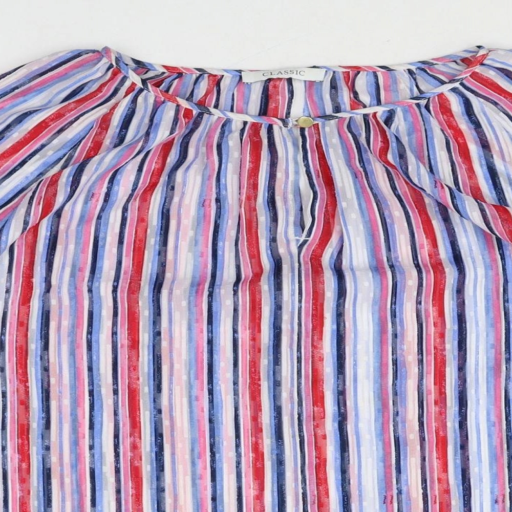 Womens UK Size 12 Classic Multicoloured Basic Blouse