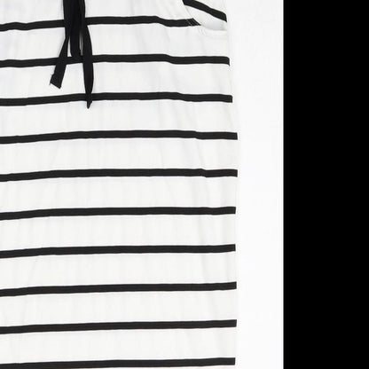 ODEL Womens White Striped Polyester Straight & Pencil Skirt Size 8 Drawstring