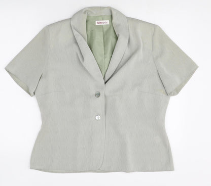 Bonmarche Womens Green Polyester Jacket Suit Top Size 16
