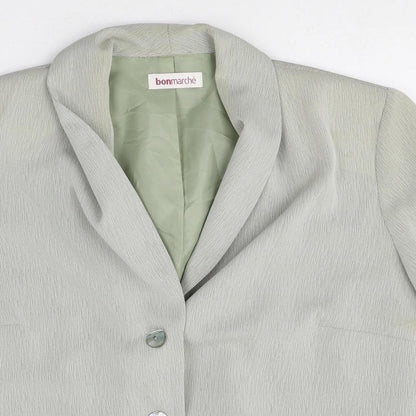 Bonmarche Womens Green Polyester Jacket Suit Top Size 16