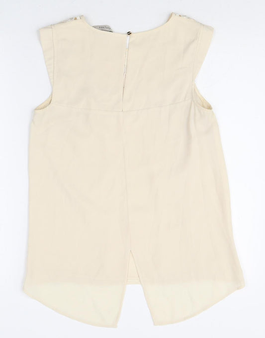 Womens UK Size 8 Oasis Ivory Basic Blouse
