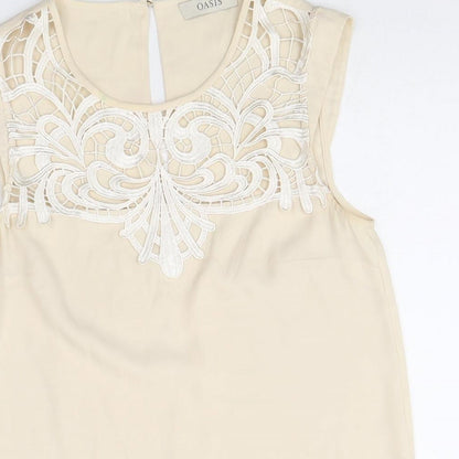 Womens UK Size 8 Oasis Ivory Basic Blouse