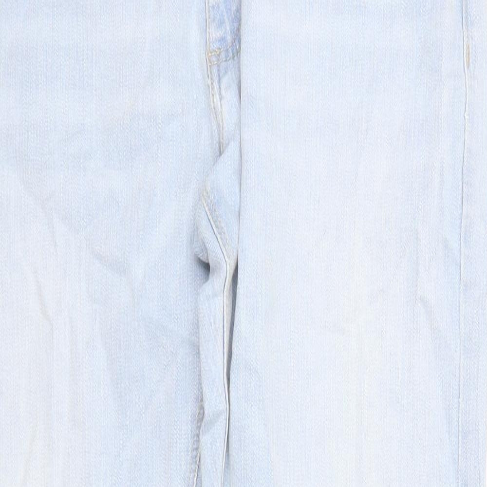 Marks and Spencer Mens Blue Cotton Skinny Jeans Size 32 in L31 in Regular Zip