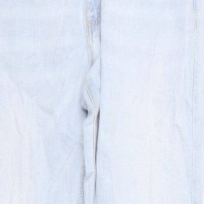 Marks and Spencer Mens Blue Cotton Skinny Jeans Size 32 in L31 in Regular Zip